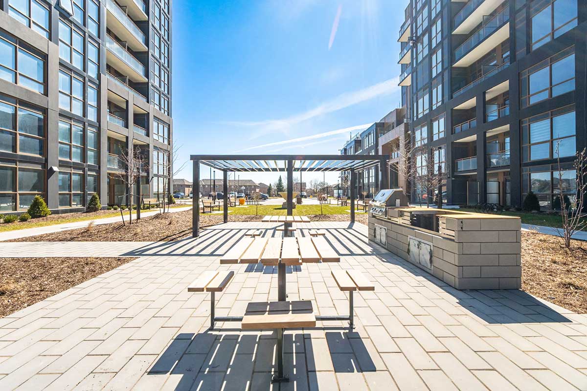 Patio area with barbecues